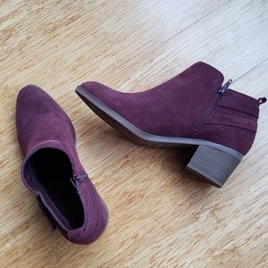 Burgundy buckled bootie - size 10 Wide Width